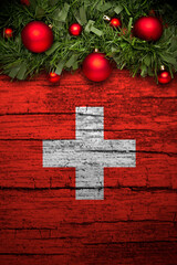Vertical banner Christmas greeting from Switzerland