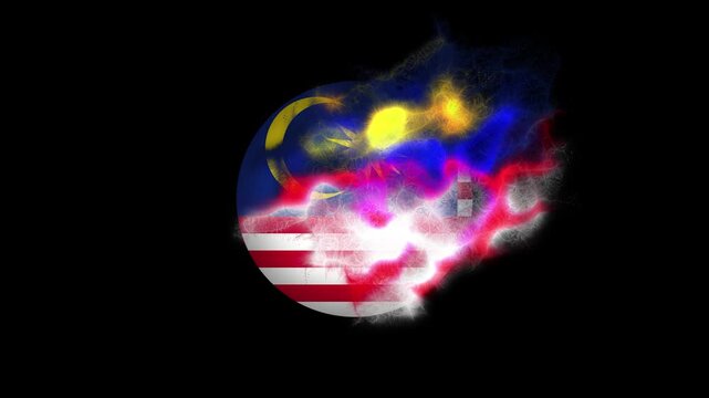Electric Malaysia Energy Symbol Flag Animation Representing Innovation and Future Technology