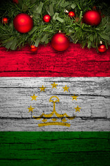 Vertical banner Christmas greeting from Tajikistan