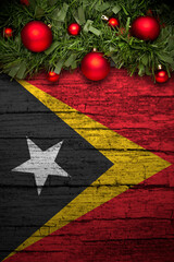 Vertical banner Christmas greeting from Timor Leste