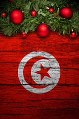 Vertical banner Christmas greeting from Tunisia