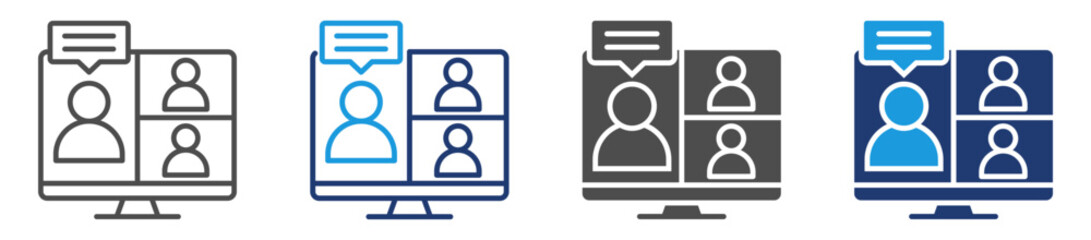 online meeting icon sheet multiple style
