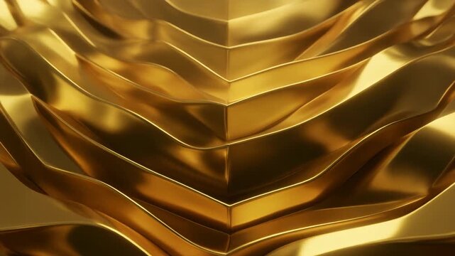 Layered Gold Reflections Moving Slowly on Dark Surface