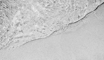 Black and white clear water on sand beach 
