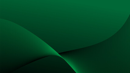 Abstract concept green lines wave dynamic particle pattern on background.