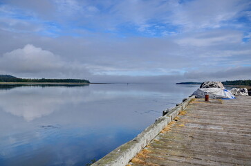 Village of Massett Wharf, Haida Gwaii, BC, Canada. This wharf in the past served as the main dock for fishing boats and supply vessels. Today it is still used for those purposes. 