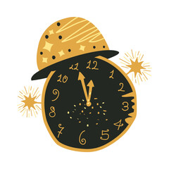 New Year's Eve Alarm Clock Illustration