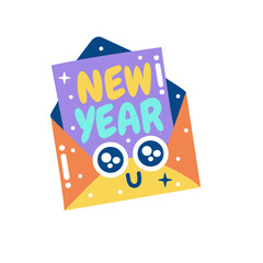 Bold Happy New Year Vector Sketch