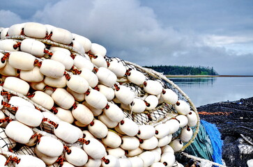 Village of Massett Wharf, Haida Gwaii, BC, Canada. This wharf in the past served as the main dock for fishing boats and supply vessels. Today it is still used for those purposes. 
