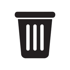 Minimal Trash Can Silhouette Icon