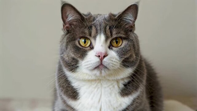 Close-up of a gray cat