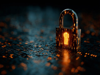 Cyber Security Data Protection Lock Concept
