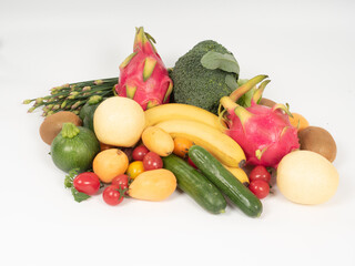 Healthy Produce With Tomatoes Clean Nutrition Background