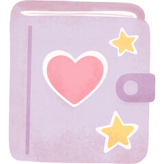 Cute Personal Diary With Heart and Stars