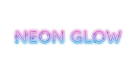 NEON GLOW Text with Vibrant Pink and Blue Light Effect.