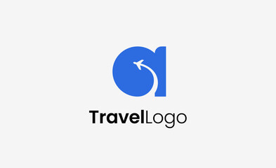 Travel Logo Airplane icon and Letter A, Travel agency illustration modern and minimalist concept.