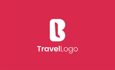 Travel Logo Airplane icon and Letter B, Travel agency illustration modern and minimalist concept.