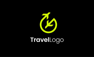 Travel Logo Airplane icon and Letter G, Travel agency illustration modern and minimalist concept.