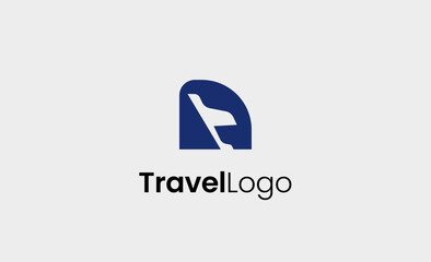 Travel Logo Airplane icon and Letter N, Travel agency illustration modern and minimalist concept.