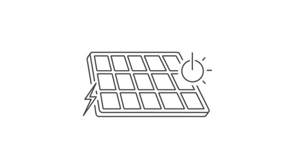 Solar panel generating clean energy icon, representing sustainable electricity and renewable power technology