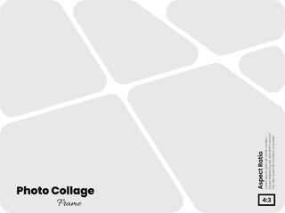 Photo collage abstract frame composition for landscape 4:3 moodboard or brandboard use