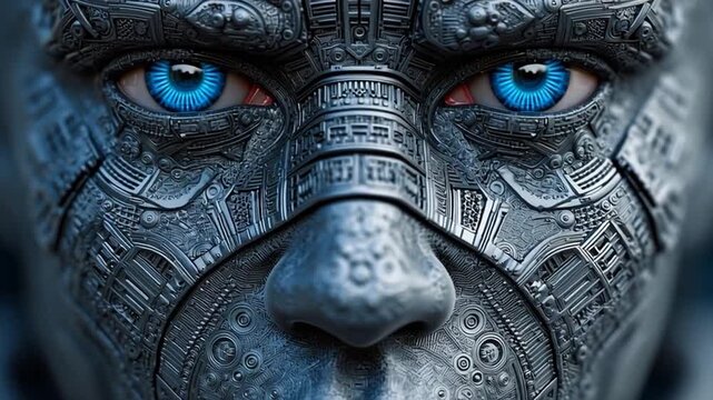 futuristic robot face