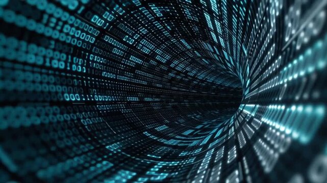 futuristic data tunnel