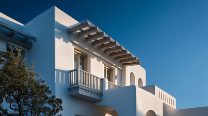 Cloud Dancer A luxurious white building a balcony and a clear blue sky Colour of the Year 2026