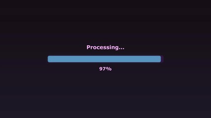 High quality loading screen design for website and app development with progress bar at 97 percent - Powered by Adobe