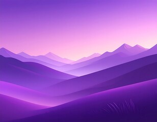 Stylized, layered mountain landscape with vibrant purple and pink hues