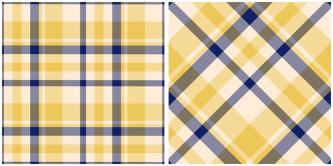 Classic Yellow and Blue Plaid Textile Patterns