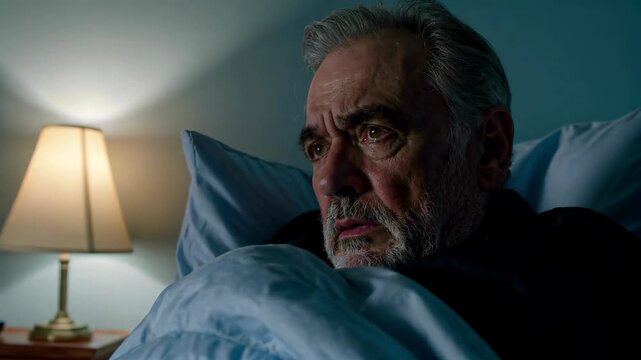 The old man looked worried when he was bedridden