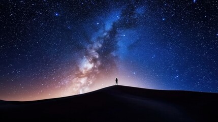 Person Contemplating the Milky Way