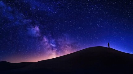 Person Contemplating the Milky Way