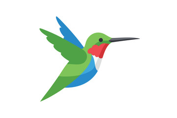 Obraz premium Vibrant Hummingbird Illustration in Flight
