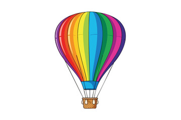 Naklejka premium Vibrant Rainbow Hot Air Balloon Illustration