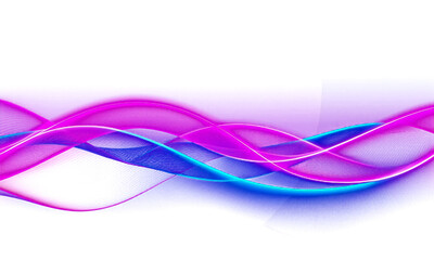 Abstract Neon Blue and Pink Light Wave Swirl on Dark Background Representing Data, Technology, Future, and Digital Movement.