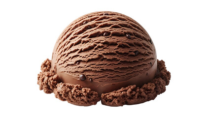 Fototapeta premium Delicious chocolate swirl ice cream scoop isolated on transparent background