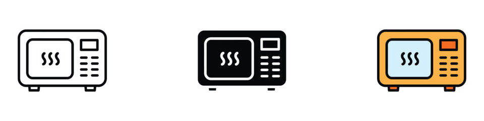 Microwave oven icon vector. Kitchen Appliance Heating Food symbol. vector illustration.