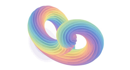 Abstract Rainbow Swirl Sculpture with Gradient Colors.