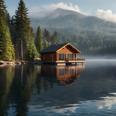 Fototapeta premium house on the lake