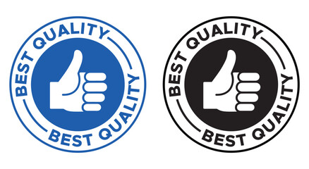 Best Quality Stamp Badges &ndash; Blue Thumbs Up Approval Seal Icons