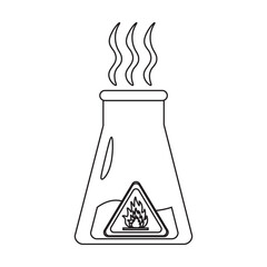 Flammable Chemical Flask line icon 