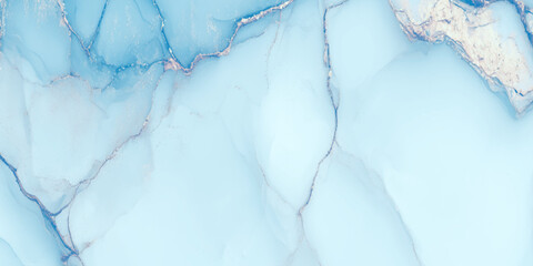 Elegant abstract marble texture created with blue and veins and soft pastel gradient.