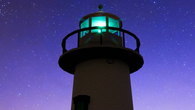 Lighthouse on the city's coastline and mountains.