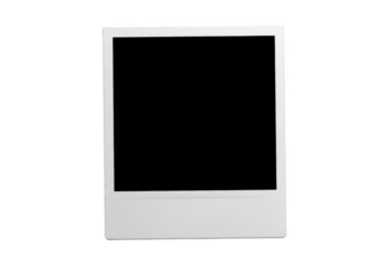 White frame with central rectangle isolated on transparent background