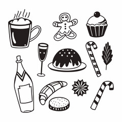 fast food icons set