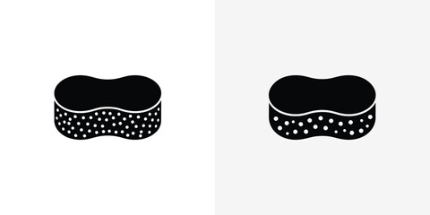 Household cleaning sponge symbol for washing dishes or wiping surfaces in a minimalist monochrome style