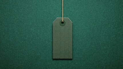 Unique tag hanging on a green wall representing eco bundles and sustainable practices for environmentally conscious consumers