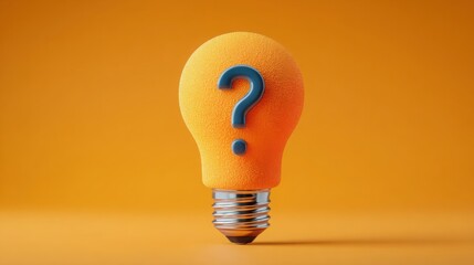 Illuminated light bulb with question mark symbolizing innovative ideas and engaging quizzes in promotional campaigns